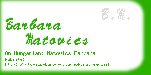 barbara matovics business card